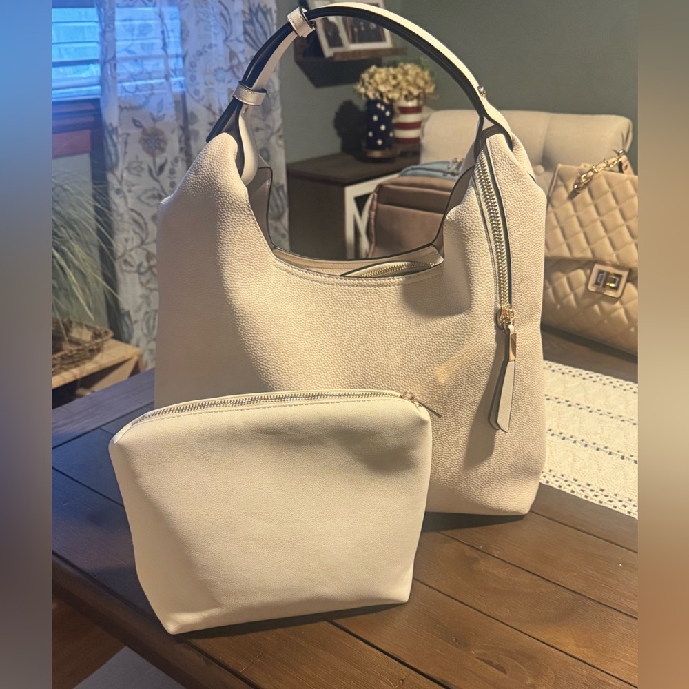 Ello Buttery Soft Vegan Leather hobo/Shoulder Bag with cosmetic pouch.